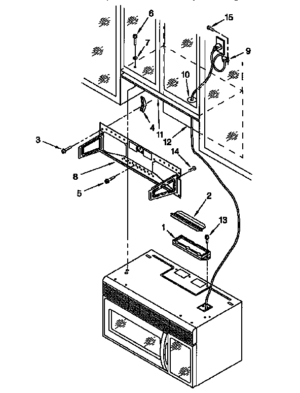 Installation Diagram and Parts List for KHWS105BBL0  KitchenAid Microwave