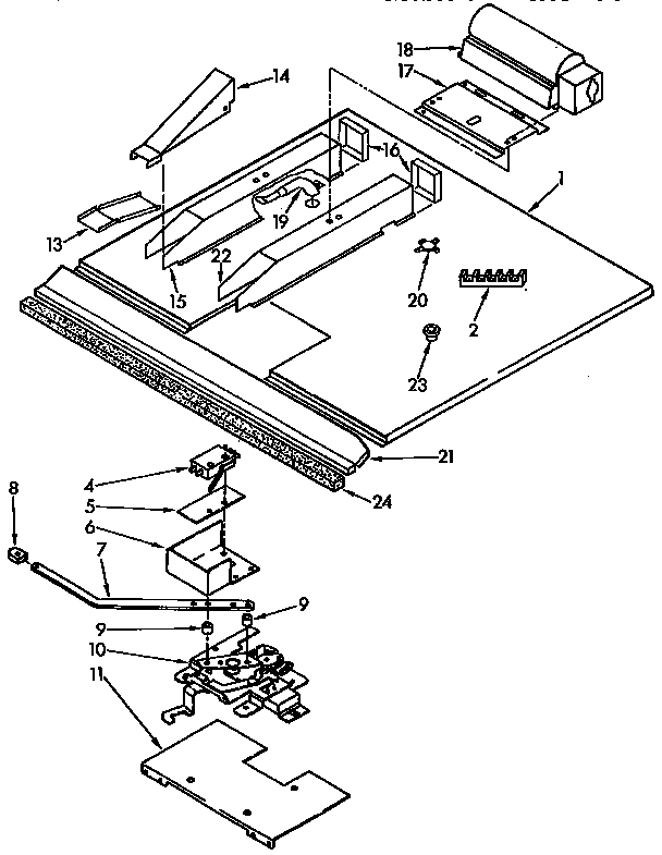 Latch And Vent Diagram and Parts List for KEDI141YBL0  KitchenAid Wall Oven