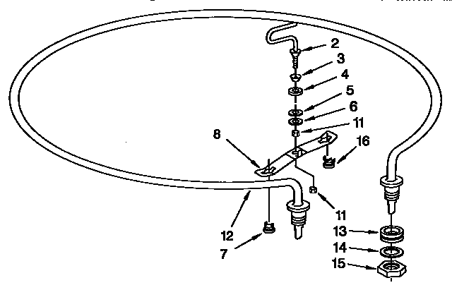 Heater Parts Diagram and Parts List for KUDI23BWH0  KitchenAid Dishwasher