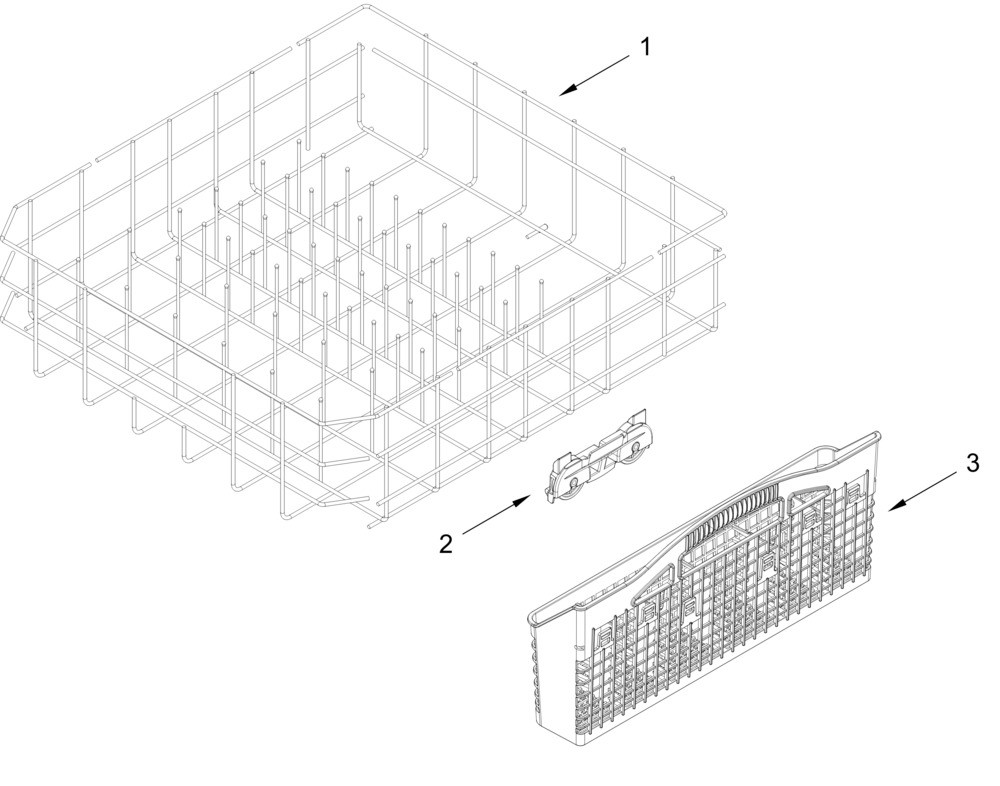 Lower Rack Parts Diagram and Parts List for MDPS7024SW0 MDPS7024SZ0-MDPS7024SB0 Whirlpool Dishwasher