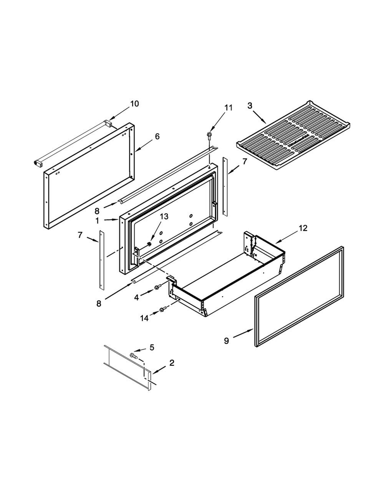 Freezer Door And Basket Parts Diagram and Parts List for KBBL206ESS00  KitchenAid Refrigerator