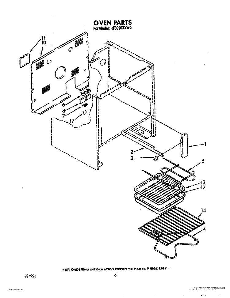 OPTIONAL Diagram and Parts List for RF3020XXN0  Whirlpool Range