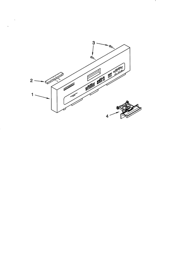 Control Panel Diagram and Parts List for KUDC24SESS24  KitchenAid Dishwasher