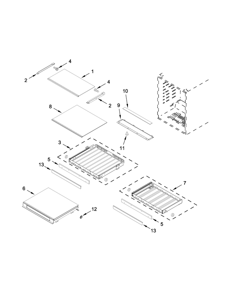 Shelf Parts Diagram and Parts List for KUBL304ESS00  KitchenAid Cooler