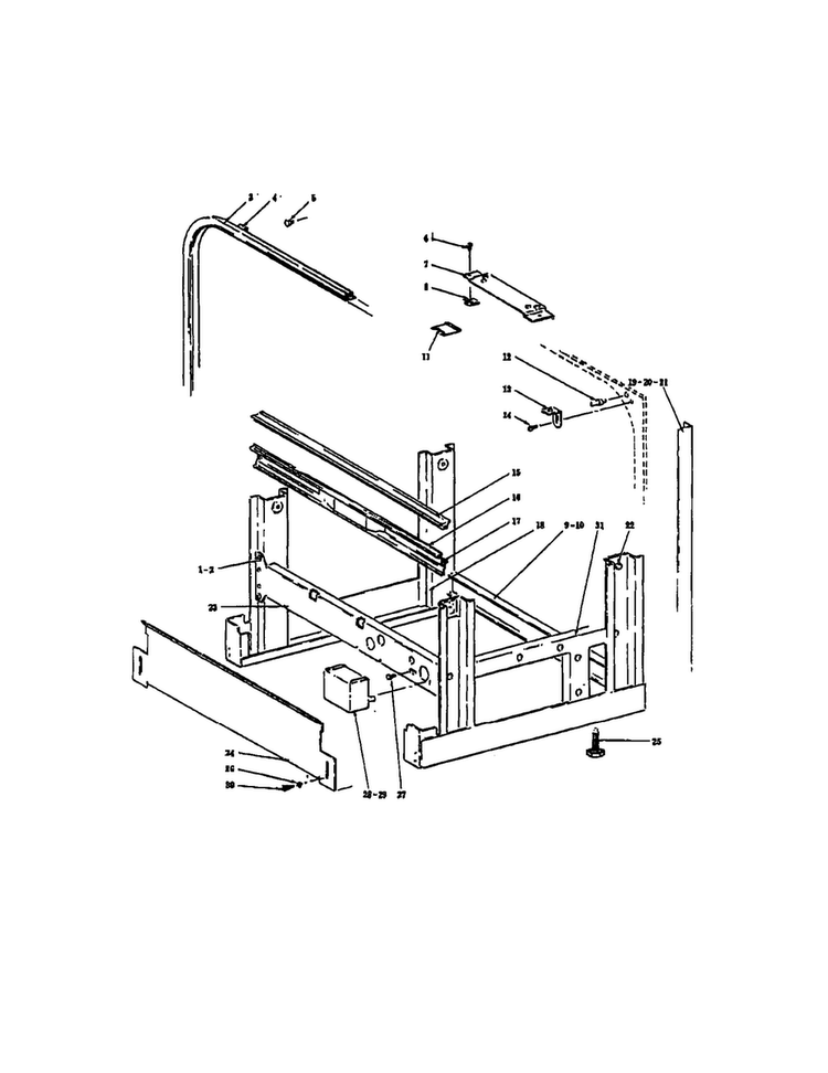 Frame And Miscellaneous Items Diagram and Parts List for ML-42117  KitchenAid Dishwasher
