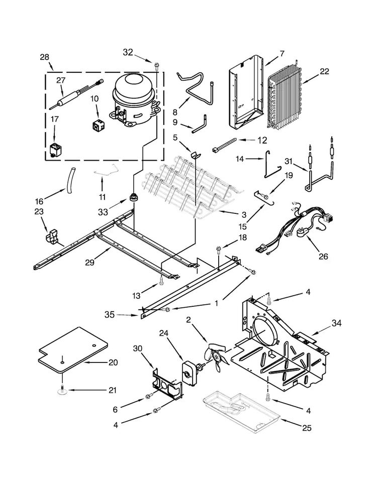 Unit Parts Diagram and Parts List for WRS325FNAE02  Whirlpool Refrigerator