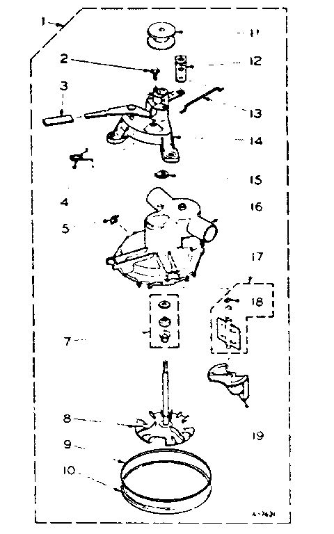 Pump Assembly Diagram and Parts List for 1106114234  Kenmore Washer