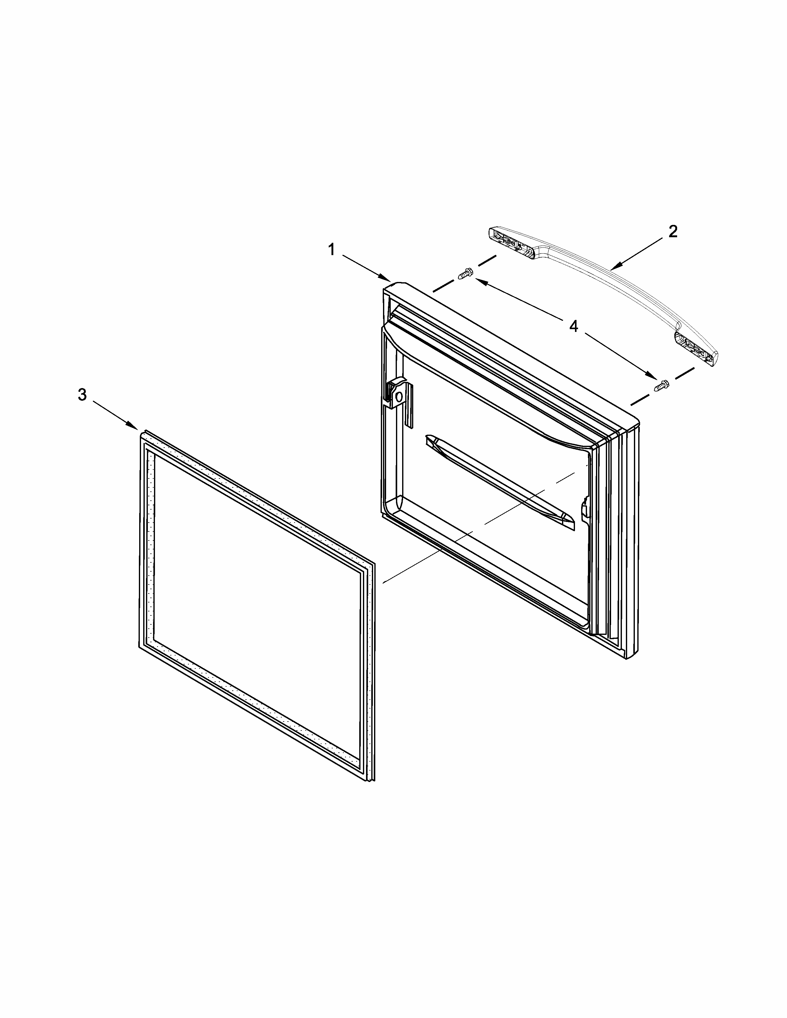 Freezer Door Parts Diagram and Parts List for 59679313510  Kenmore Refrigerator