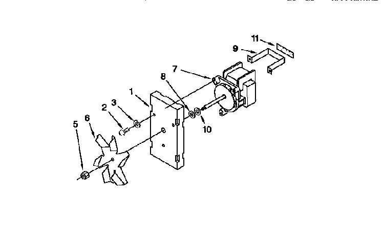 Convection Fan Diagram and Parts List for KEBS107BBWH2  KitchenAid Wall Oven