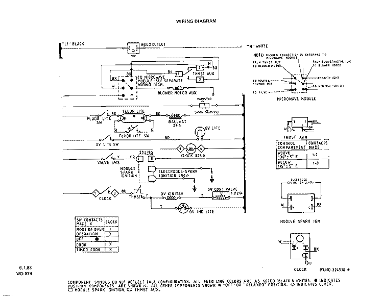 WIRING DIAGRAM Diagram and Parts List for 1872W1A  Roper Range