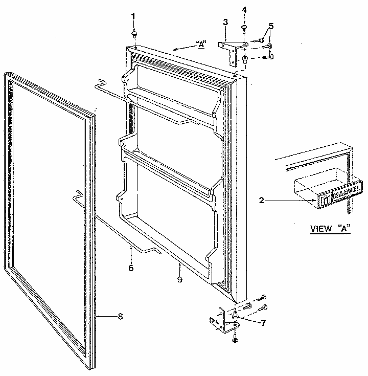 Door Diagram and Parts List for 61RF  Whirlpool Refrigerator