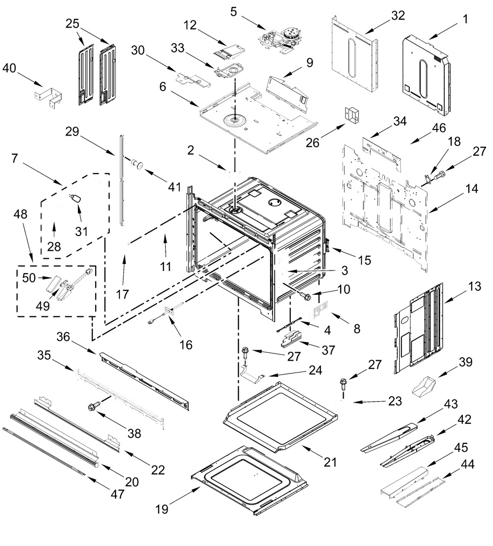 Oven Parts Diagram and Parts List for JOEDC730RL00  Whirlpool Wall Oven