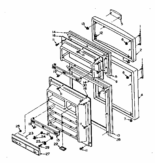Door Parts Diagram and Parts List for 106U16ESIML  Kenmore Refrigerator