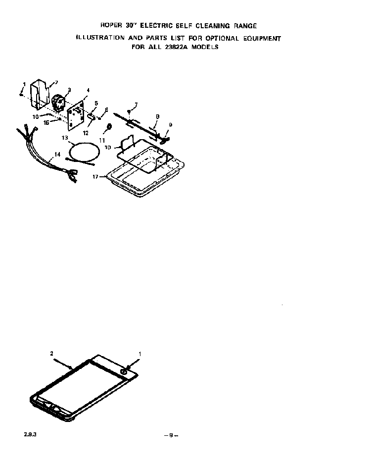 ^rotisserie Diagram and Parts List for 2382*2A  Roper Range