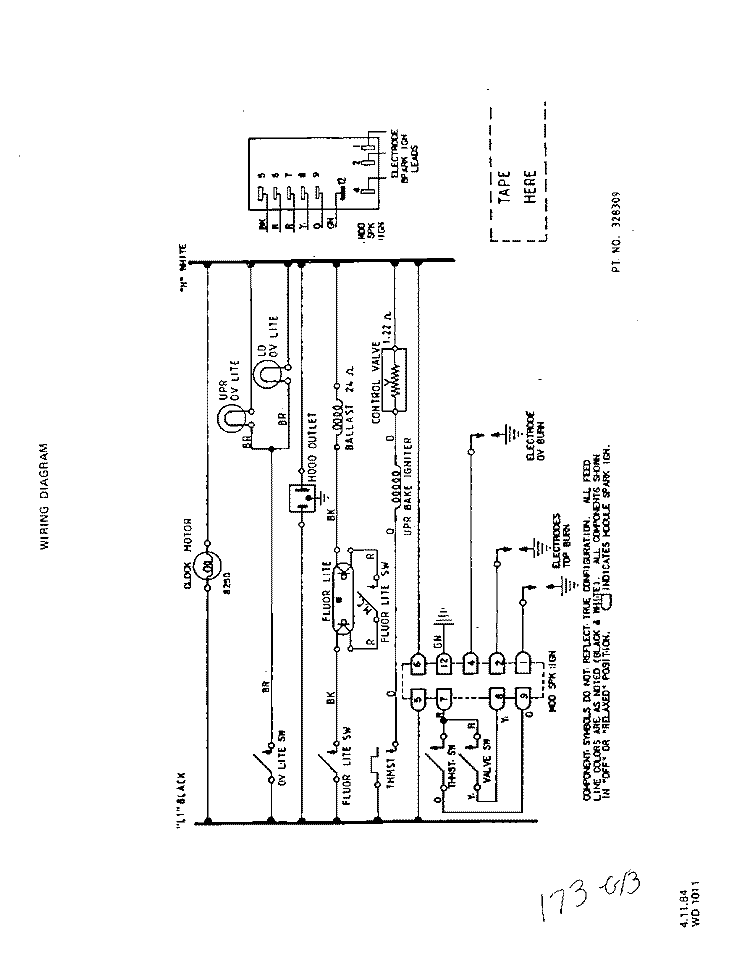 WIRING DIAGRAM Diagram and Parts List for 1835^3A  Whirlpool Range