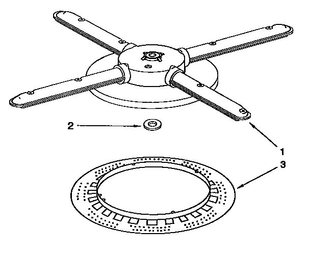 Lower Washarm And Strainer Diagram and Parts List for KUDI23HBW0  KitchenAid Dishwasher