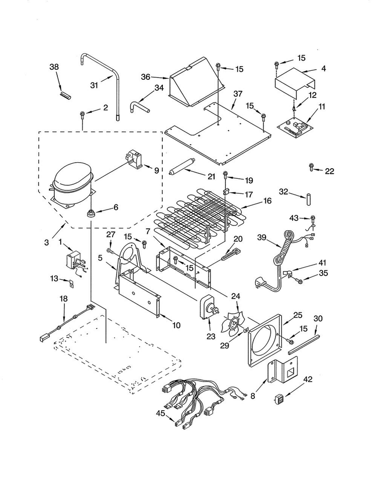 Upper Unit Parts Diagram and Parts List for KBLP36FMS01  KitchenAid Refrigerator