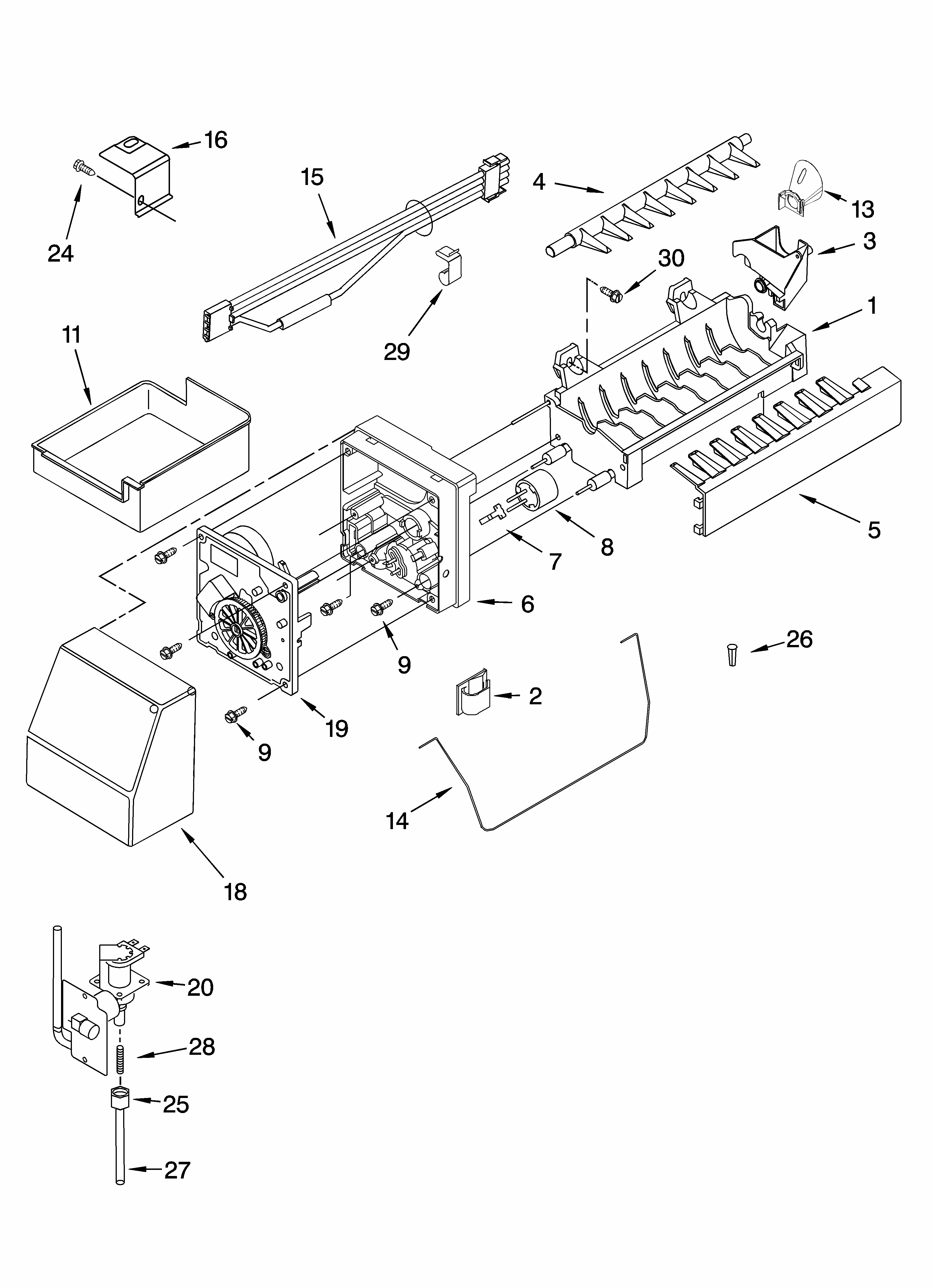 Icemaker Parts, Optional Parts (not Included) Diagram and Parts List for GB2SHDXPQ12  Whirlpool Refrigerator