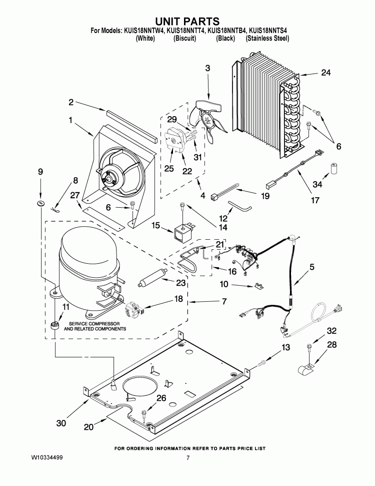 UNIT PARTS Diagram and Parts List for KUIS18NNTT4  KitchenAid Ice Maker