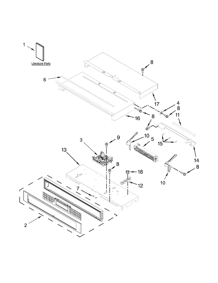 Control Panel Parts Diagram and Parts List for KODE300ESS00  KitchenAid Wall Oven