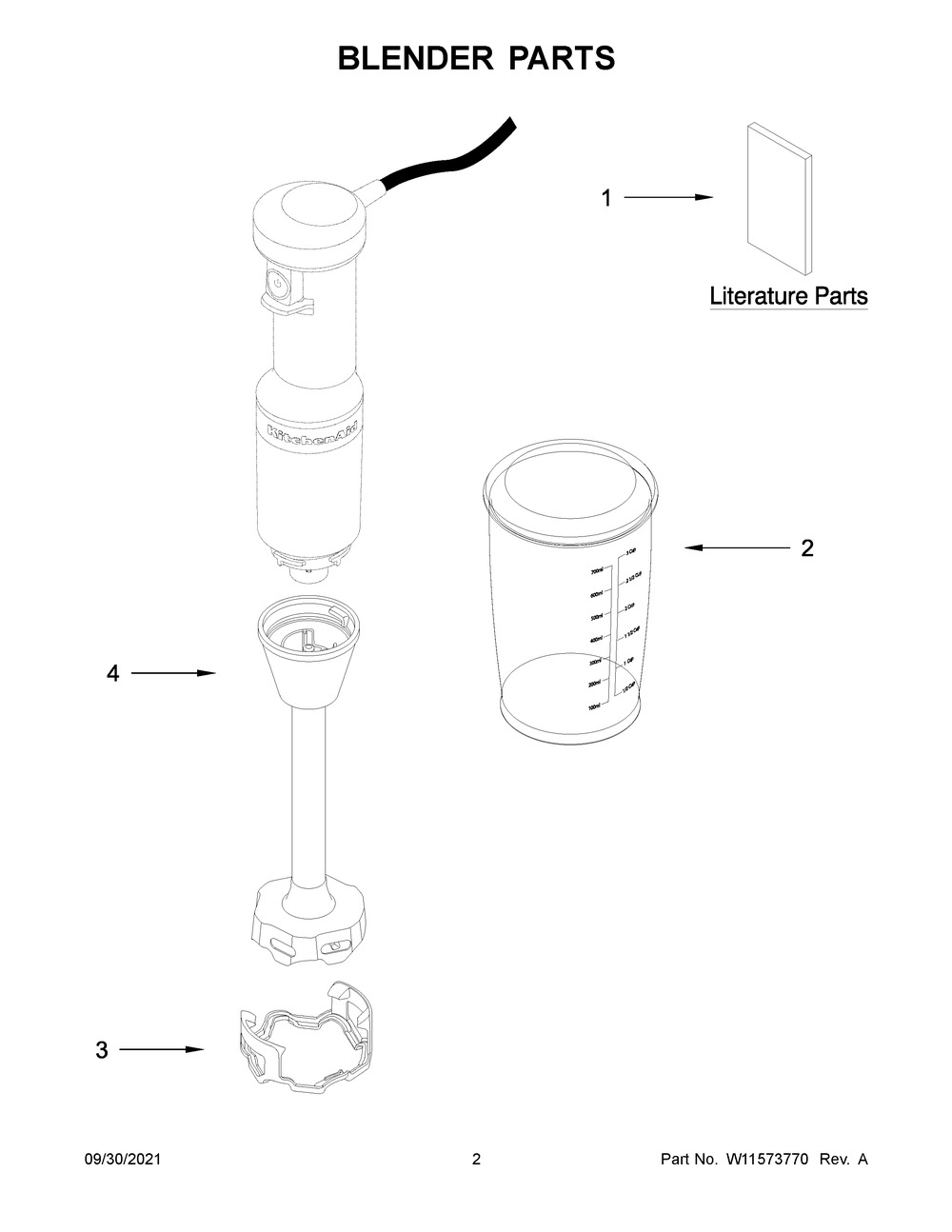 Blender Parts Diagram and Parts List for 7KHBV53MOB0  KitchenAid Blender