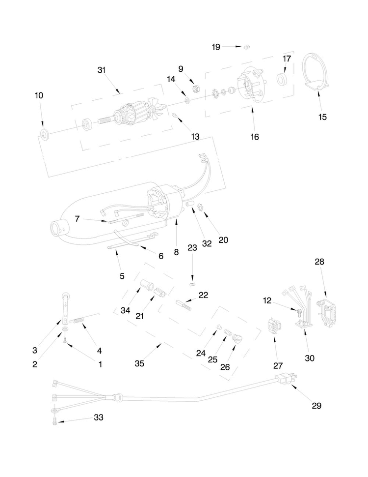 Motor And Control Unit Parts Diagram and Parts List for 5KPM5CER0  KitchenAid Mixer