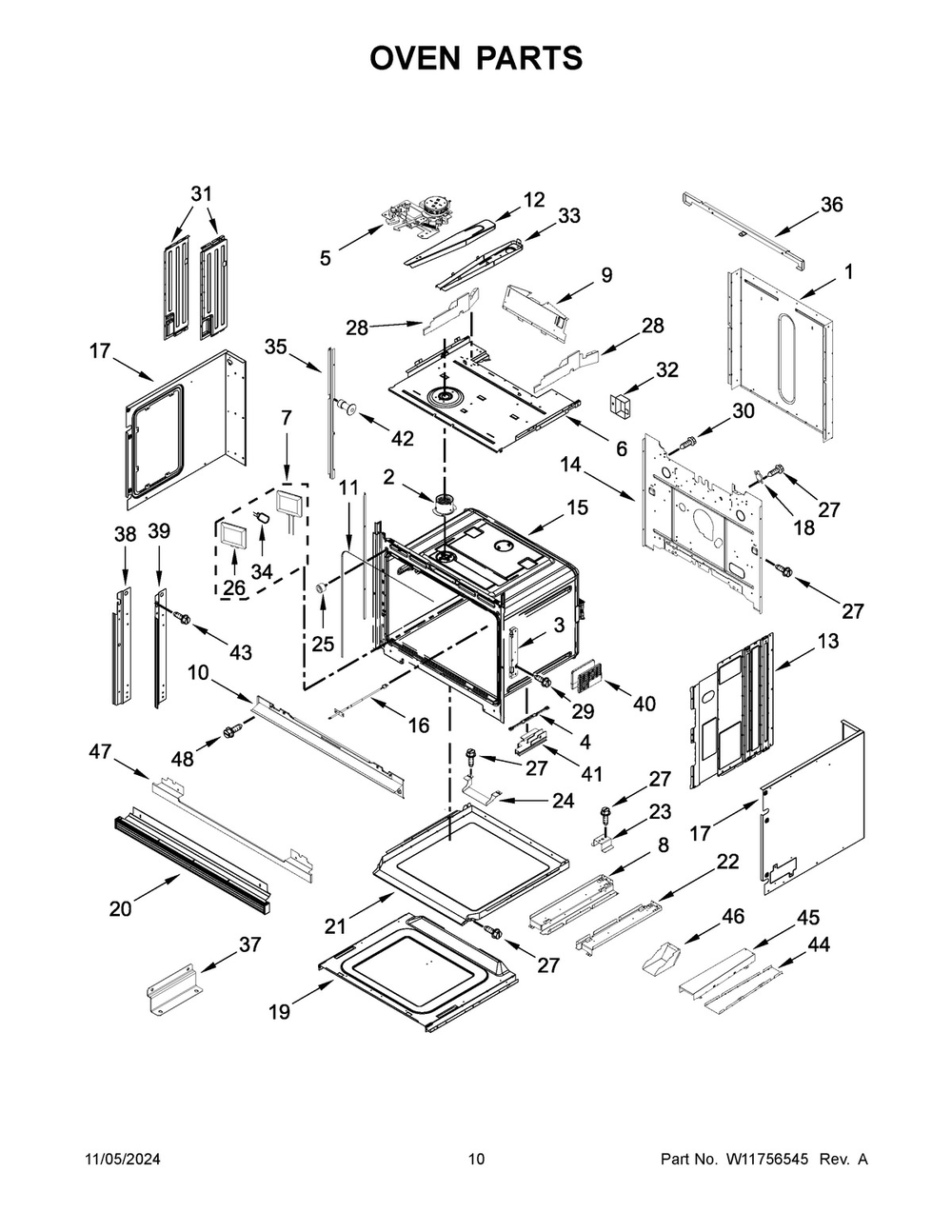 06 - Oven Parts Diagram and Parts List for KOCE900HBS24  Whirlpool Microwave Oven Combo