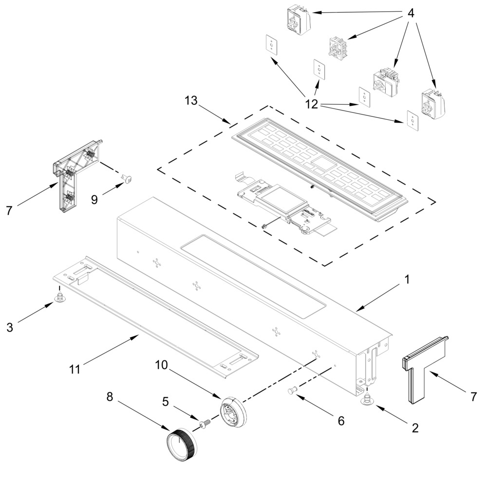 Control Panel Parts Diagram and Parts List for KSES330SPS0  Whirlpool Range