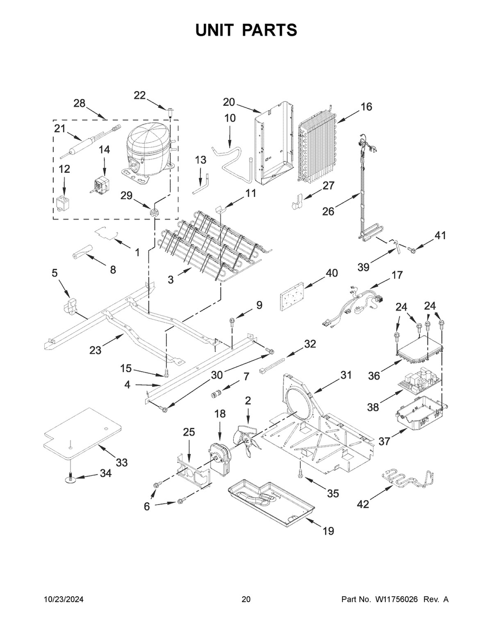 11 - Unit Parts Diagram and Parts List for WRS555SIHW07  Whirlpool Refrigerator