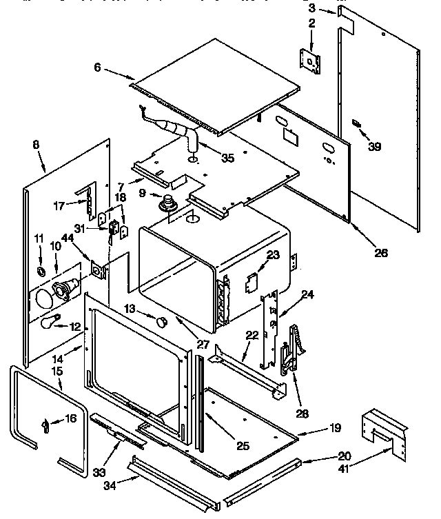 Upper Oven Diagram and Parts List for KEBS227BAL0  KitchenAid Wall Oven