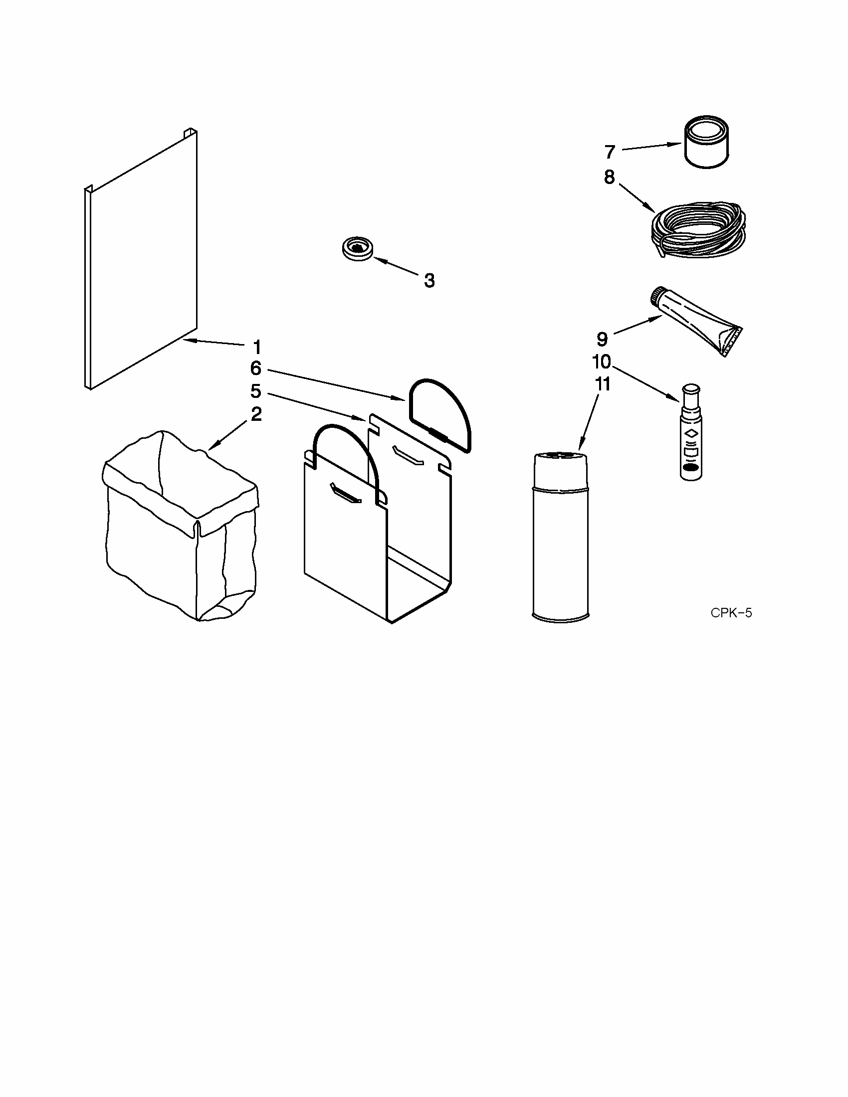 Accessory Parts Diagram and Parts List for 66514722110  Kenmore Trash Compactor