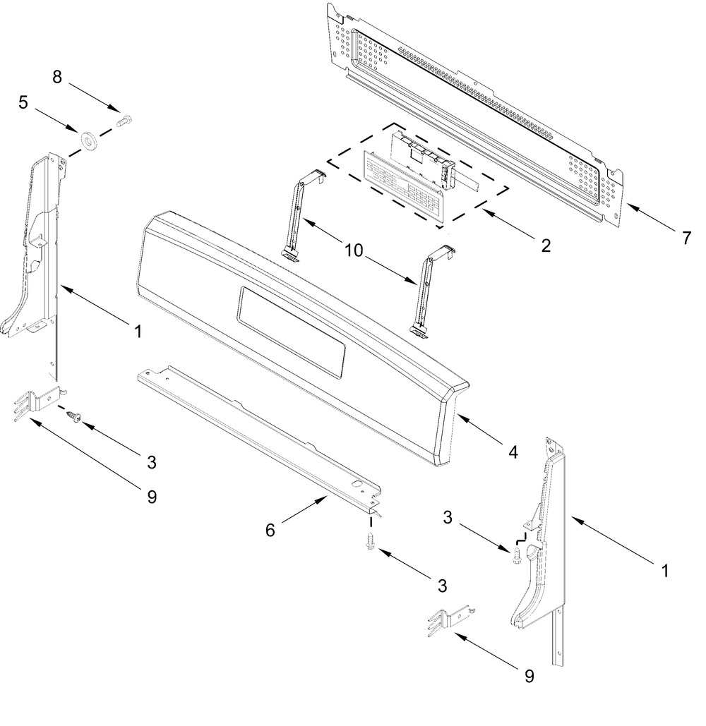 Backguard Parts Diagram and Parts List for VRGW3162RS0  Whirlpool Range