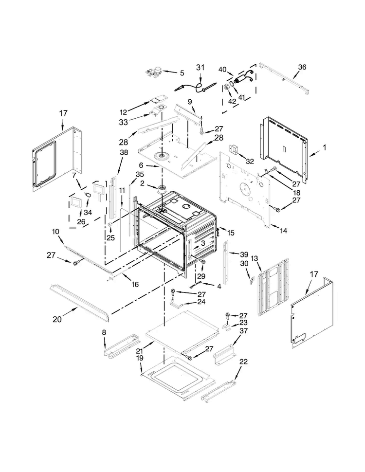 Oven Parts Diagram and Parts List for KOCE500EBL00  KitchenAid Microwave