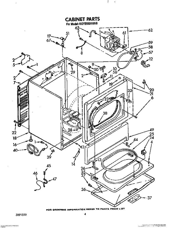 CABINET Diagram and Parts List for KGYE550VAL0  KitchenAid Dryer