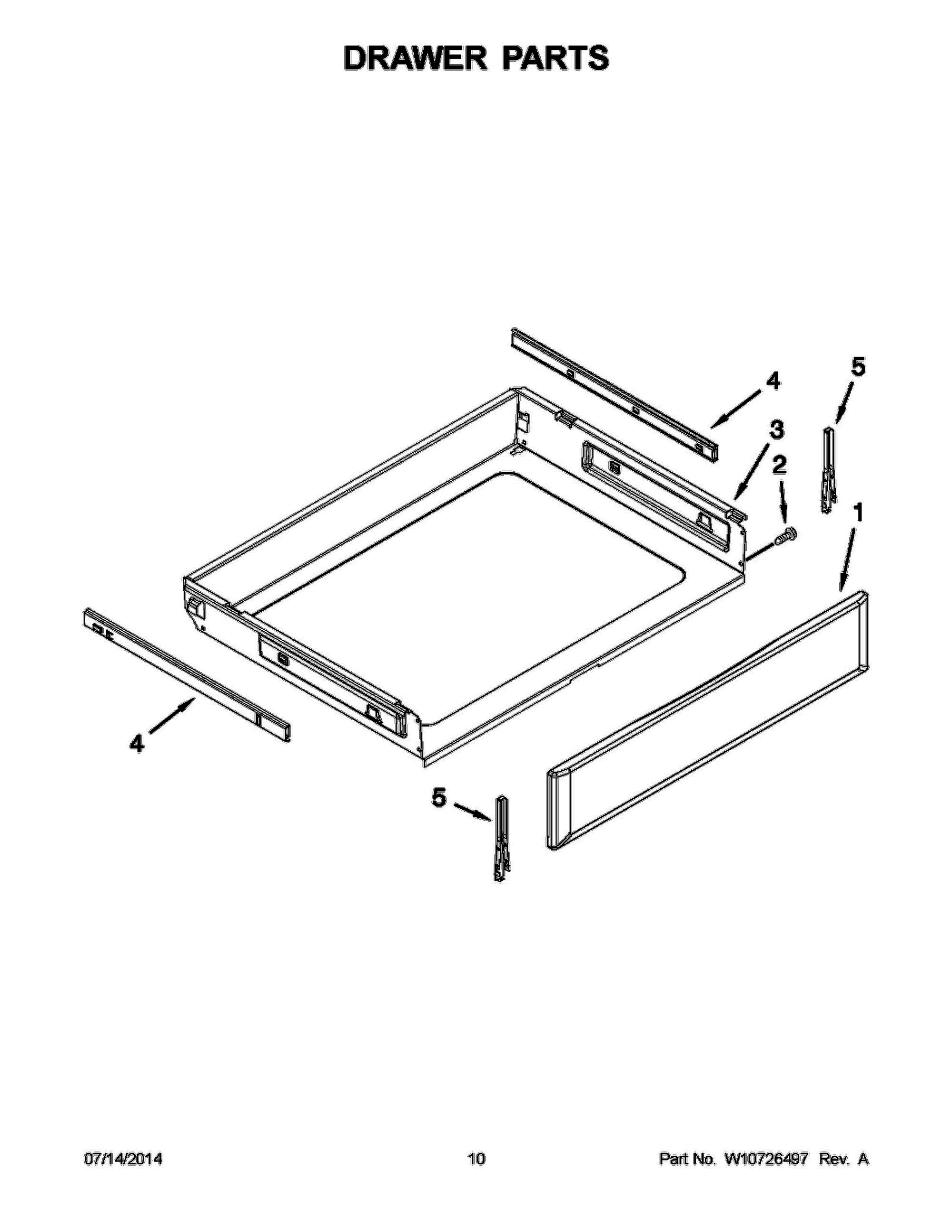 06 - DRAWER PARTS Diagram and Parts List for YKERS202BSS1  Whirlpool Range