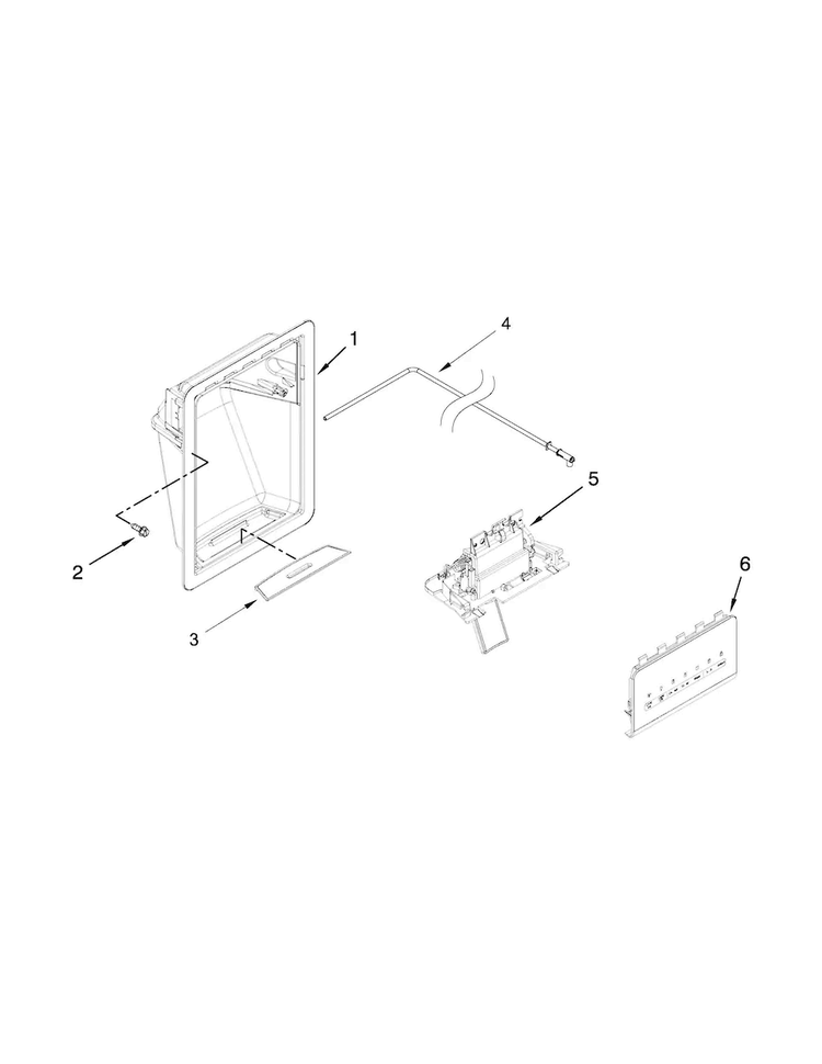 Dispenser Parts Diagram and Parts List for 10650022211  Kenmore Refrigerator