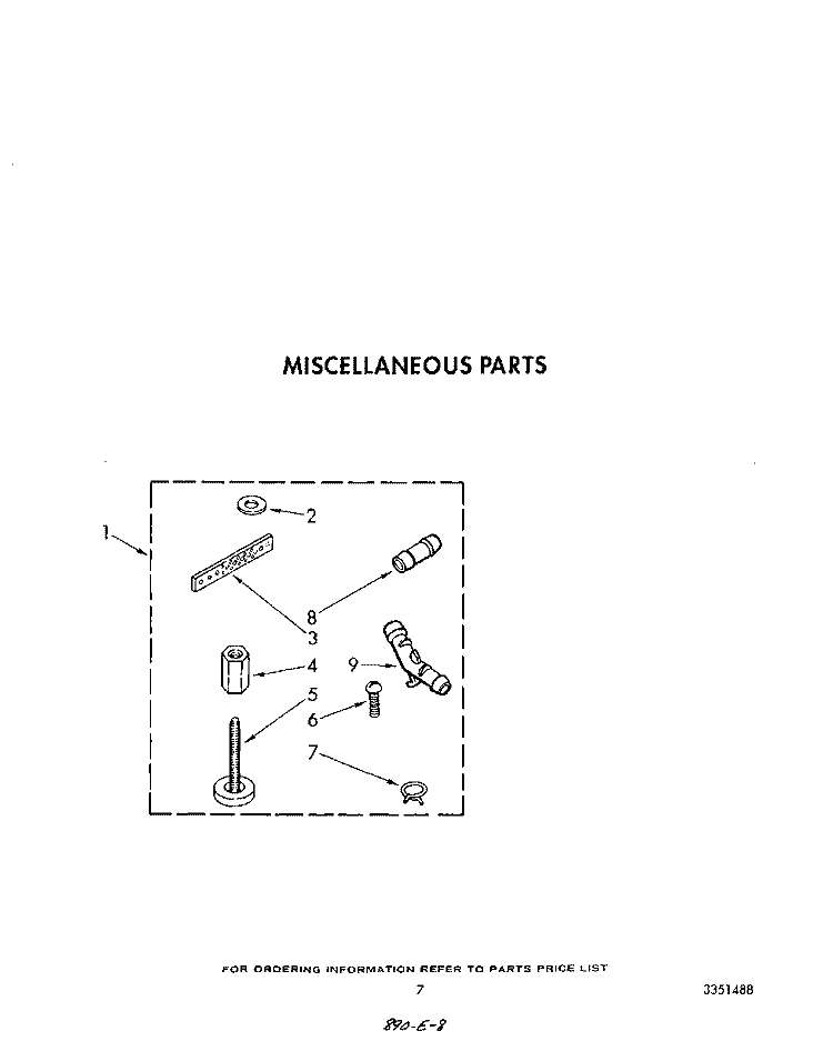MISCELLANEOUS Diagram and Parts List for LA5705XTG0  Whirlpool Washer