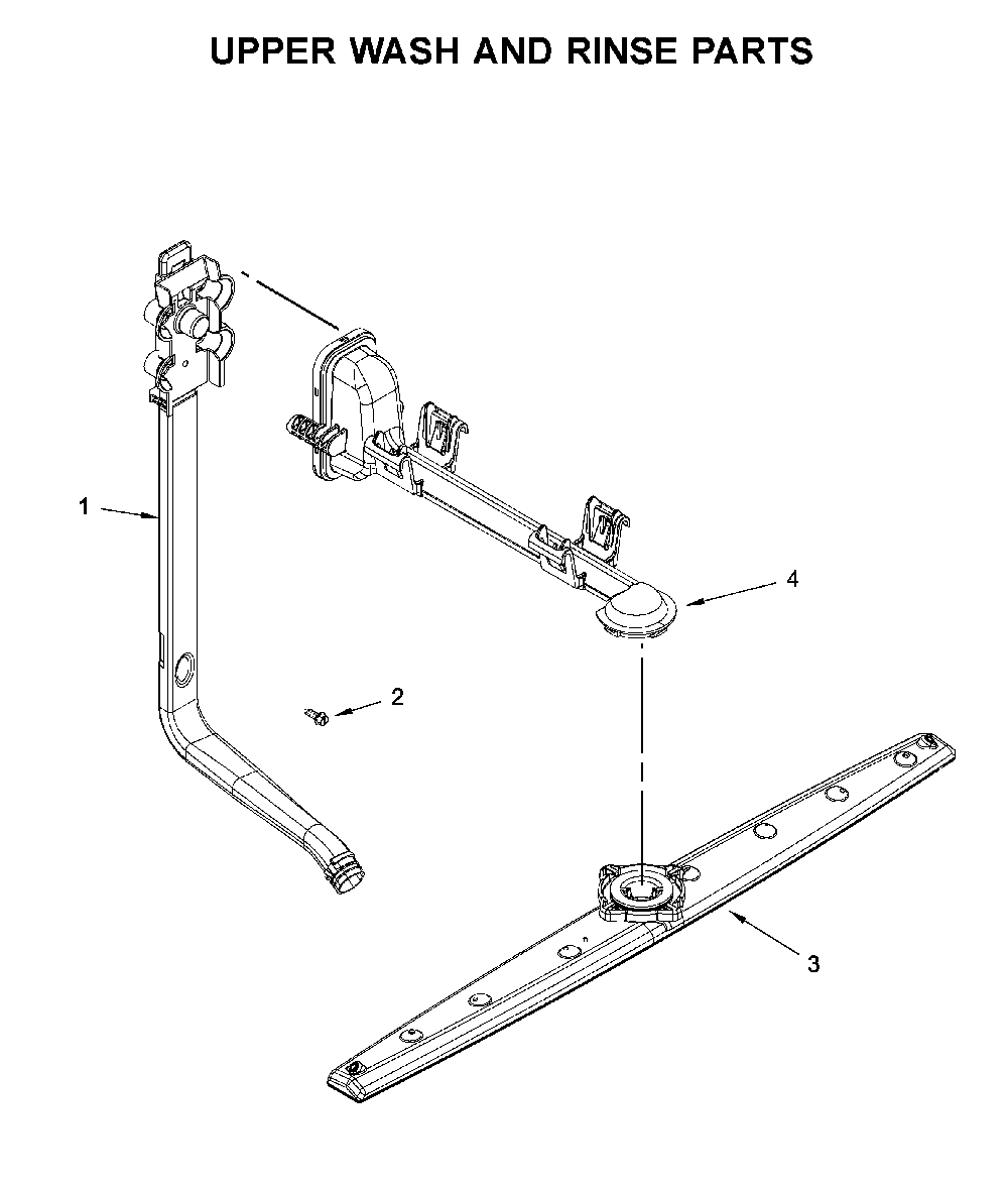 Upper wash and rinse parts Diagram and Parts List for WDF330PAHS5  Whirlpool Dishwasher