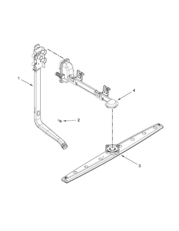 Upper Wash And Rinse Parts Diagram and Parts List for WDF120PAFT0  Whirlpool Dishwasher