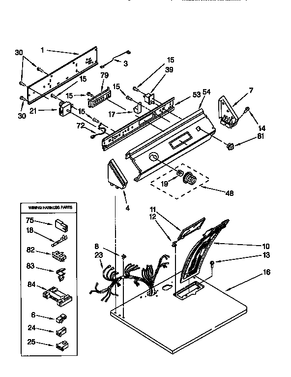 Top & Console Diagram and Parts List for LCG6646AN2  Whirlpool Dryer