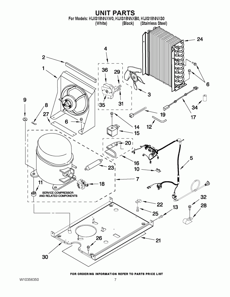 UNIT PARTS Diagram and Parts List for KUIS18NNXB0  KitchenAid Ice Maker