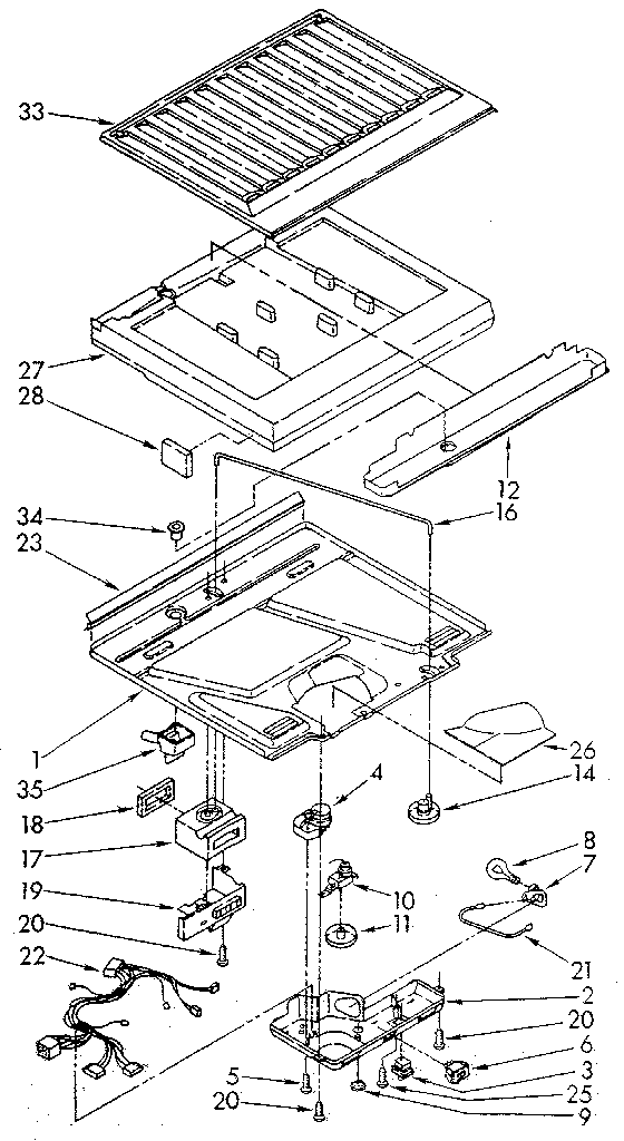 Compartment Separator Diagram and Parts List for ET14JKXSF04  Whirlpool Refrigerator