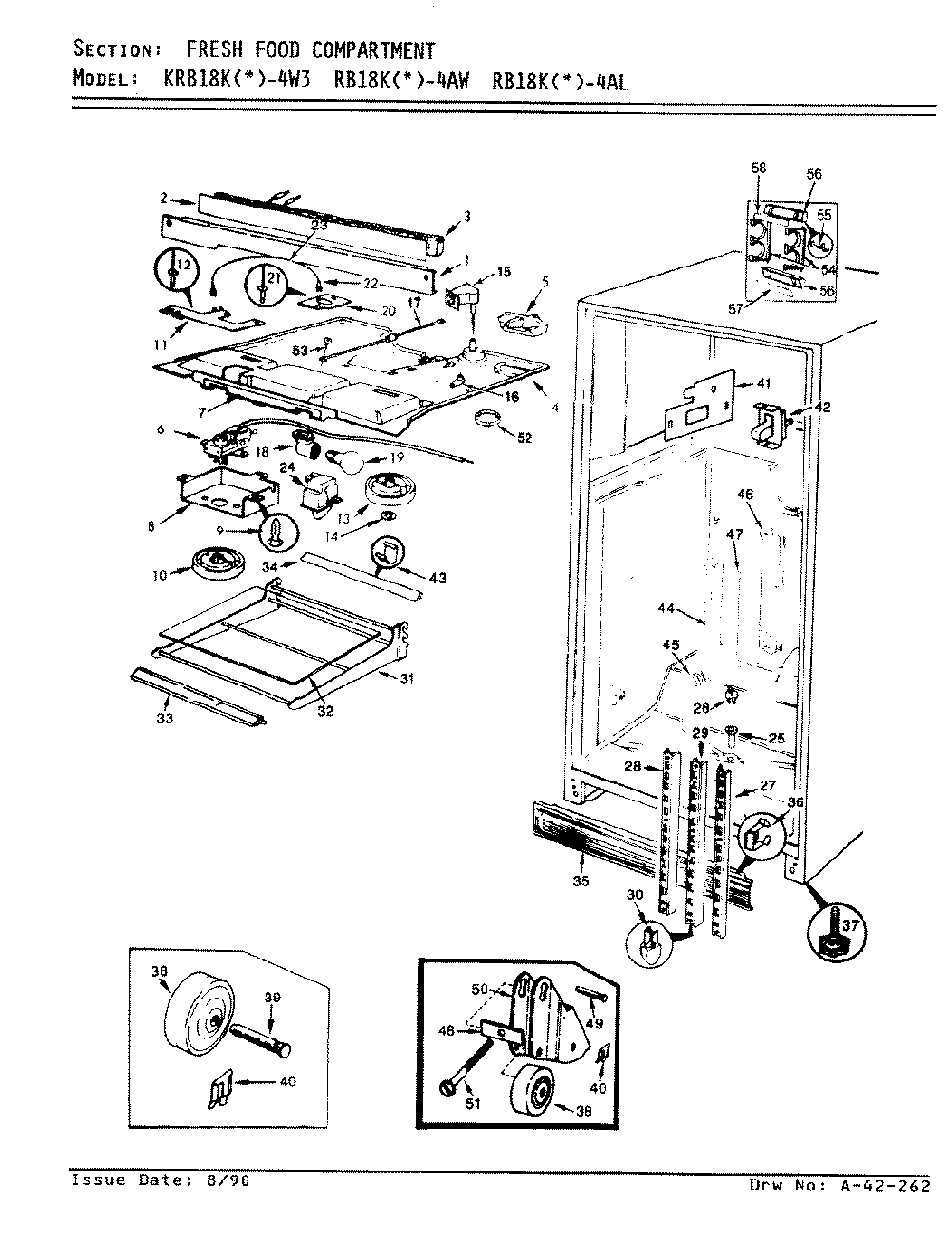 04 - Fresh Food Compartment Diagram and Parts List for RB18KA-4AW  Whirlpool Refrigerator
