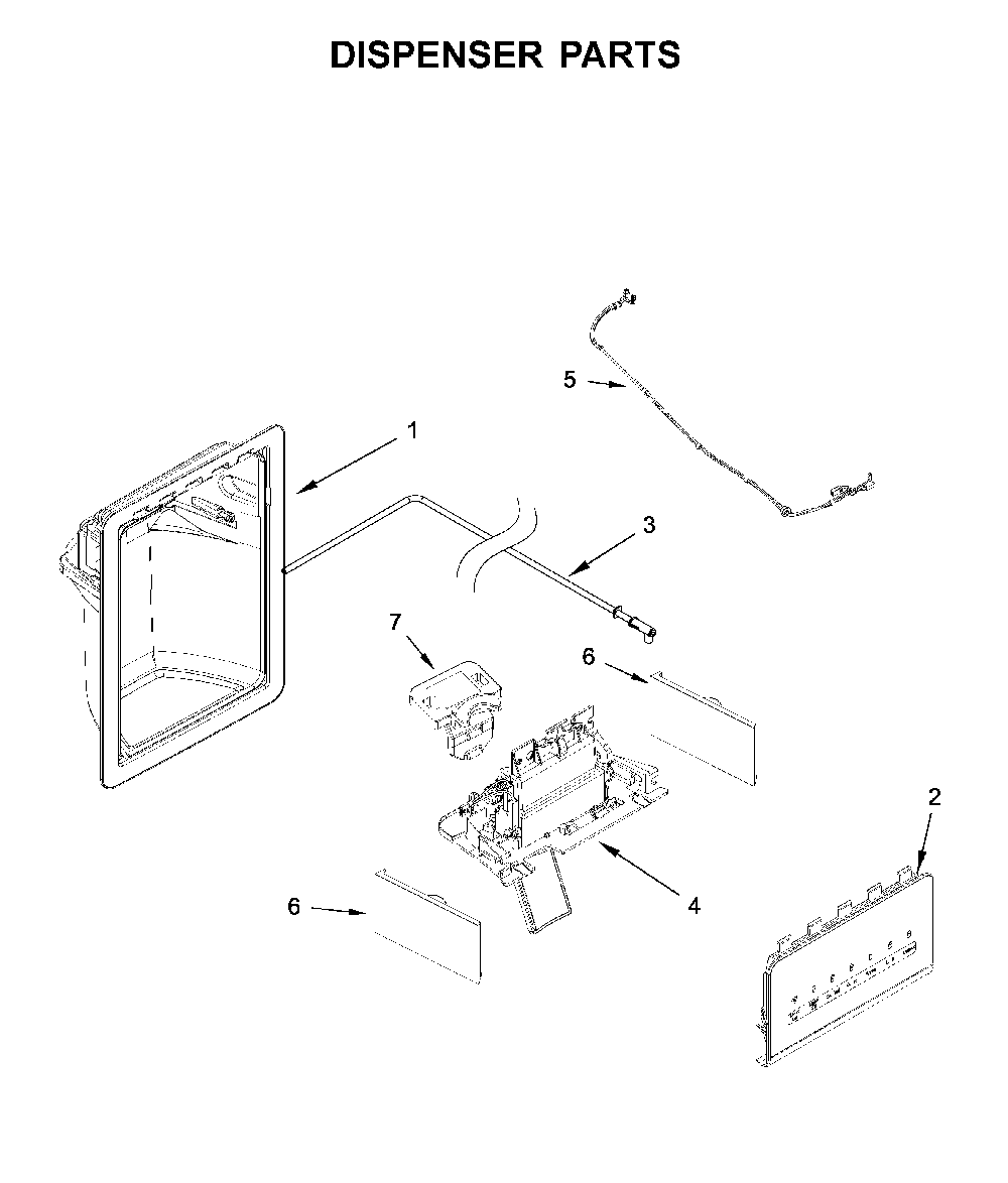 Dispenser parts Diagram and Parts List for WRS331SDHB03  Whirlpool Refrigerator