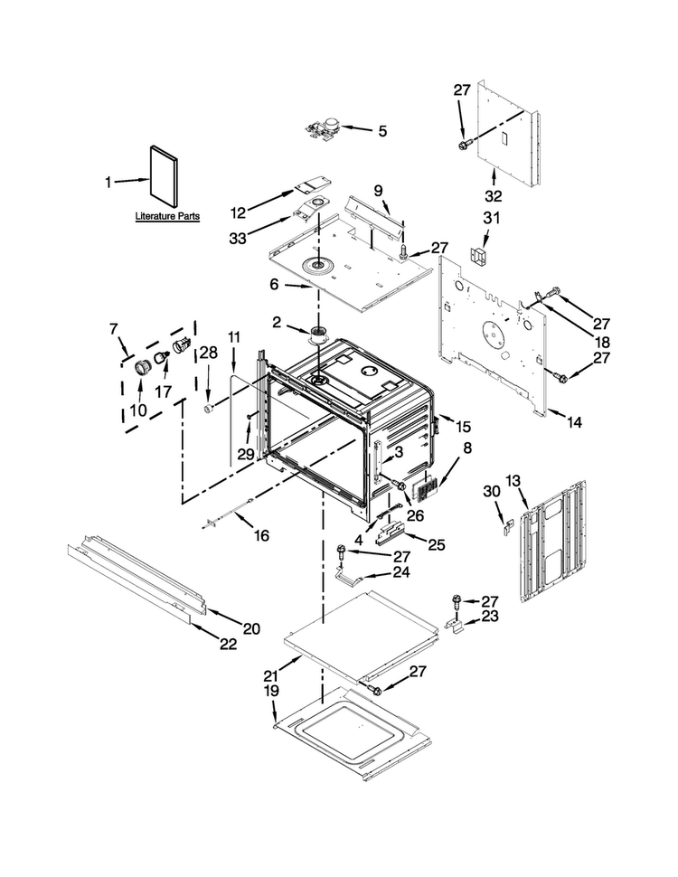Lower Oven Parts Diagram and Parts List for WOD93EC7AW02  Whirlpool Wall Oven