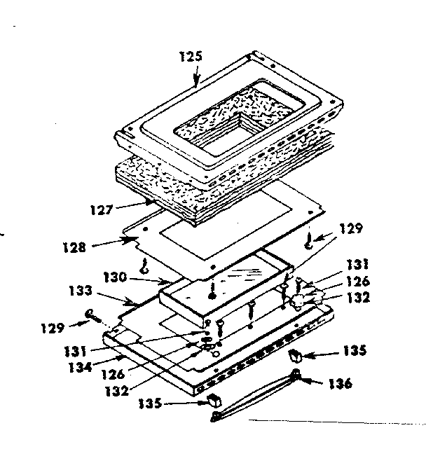 "visi Bake" Oven Door Diagram and Parts List for 1554507011  Kenmore Range