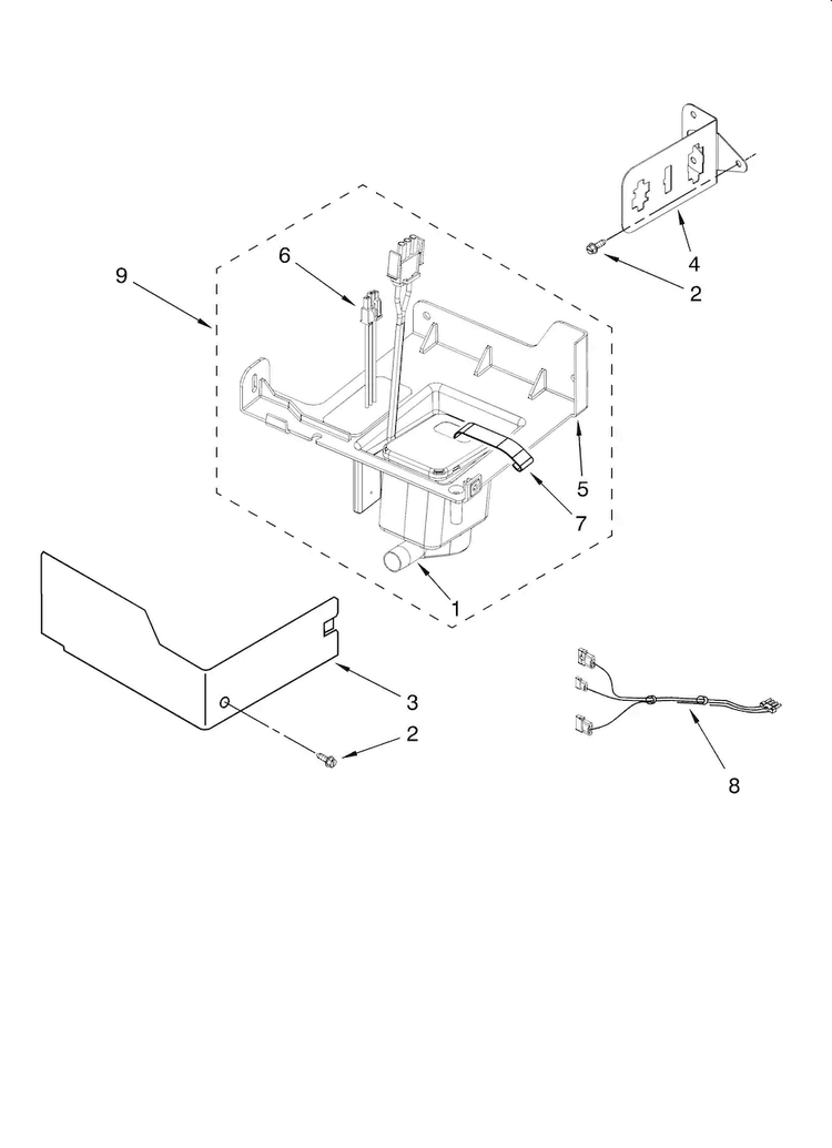 Pump Parts Diagram and Parts List for KUIS15NRTB0  KitchenAid Ice Maker