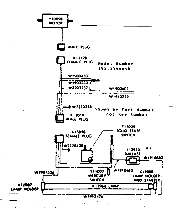 Wiring Diagram Diagram and Parts List for 1555566646  Kenmore Range Hood