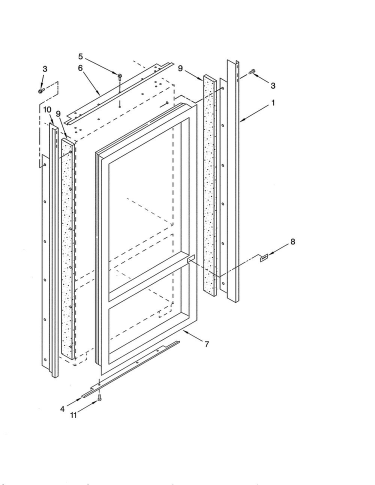 Cabinet & Breaker Trim Diagram and Parts List for KBLP36FMS01  KitchenAid Refrigerator