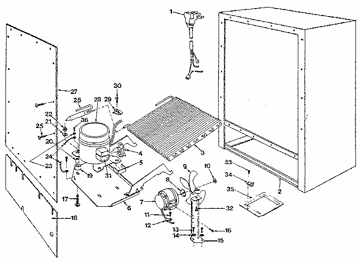 Unit Parts Diagram and Parts List for 61RF  Whirlpool Refrigerator